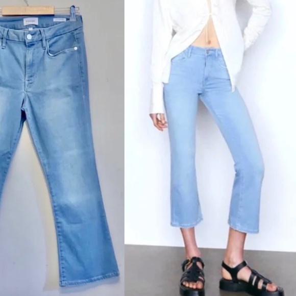 NEW Frame Denim Le Crop Mini Boot Jeans in Davenport Size 30 - Picture 1 of 12